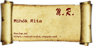Mihók Rita névjegykártya