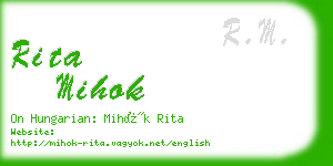 rita mihok business card